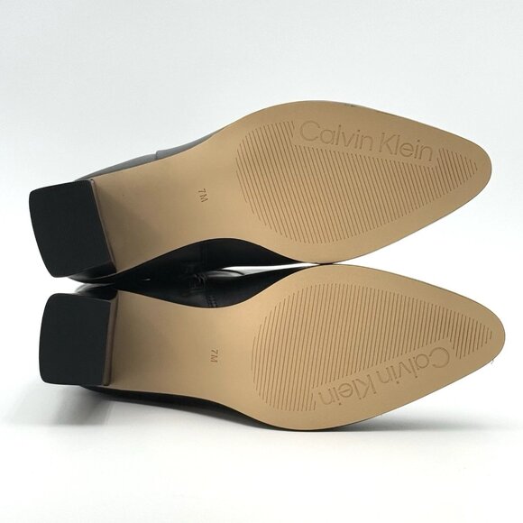 Calvin Klein Women's Size 7 M Dawna Leather Tall Knee High Boots Black NEW - Picture 9 of 13